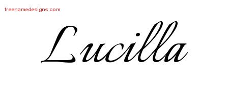 Lucilla Calligraphic Name Tattoo Designs