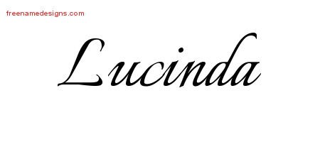 Lucinda Calligraphic Name Tattoo Designs
