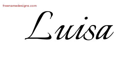 Luisa Calligraphic Name Tattoo Designs