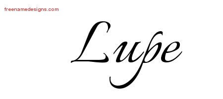 Lupe Calligraphic Name Tattoo Designs