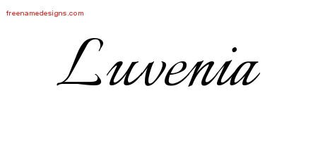 Luvenia Calligraphic Name Tattoo Designs