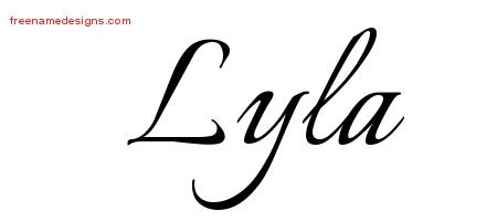 Lyla Calligraphic Name Tattoo Designs