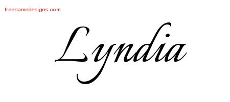Lyndia Calligraphic Name Tattoo Designs