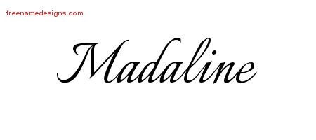 Madaline Calligraphic Name Tattoo Designs