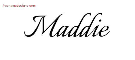 Calligraphic Name Tattoo Designs Maddie Download Free - Free Name Designs