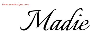 Madie Calligraphic Name Tattoo Designs