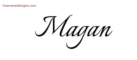 Magan Calligraphic Name Tattoo Designs