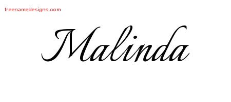 Malinda Calligraphic Name Tattoo Designs