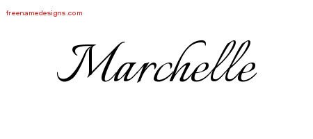 Marchelle Calligraphic Name Tattoo Designs