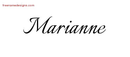 Calligraphic Name Tattoo Designs Marianne Download Free - Free Name Designs