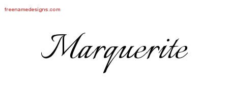 Marquerite Calligraphic Name Tattoo Designs
