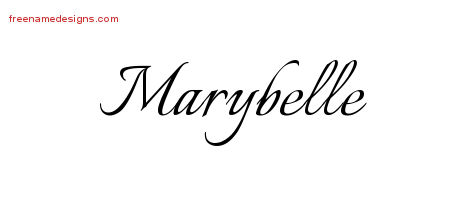 Marybelle Calligraphic Name Tattoo Designs