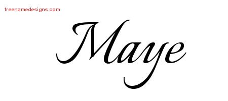Maye Calligraphic Name Tattoo Designs