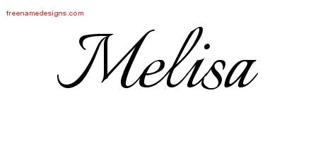 Melisa Calligraphic Name Tattoo Designs