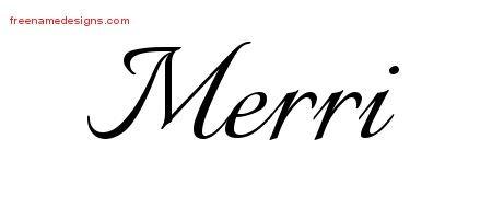 Merri Calligraphic Name Tattoo Designs