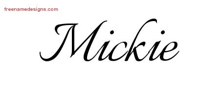 Mickie Calligraphic Name Tattoo Designs