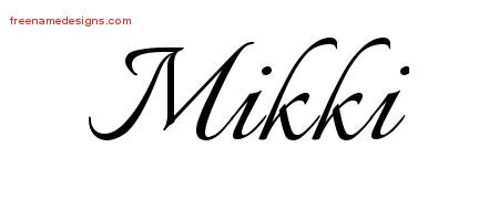 Mikki Calligraphic Name Tattoo Designs