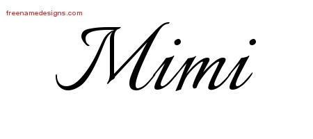 Mimi Calligraphic Name Tattoo Designs