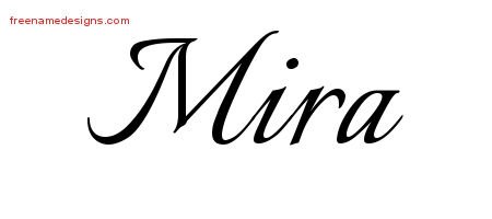 Mira Calligraphic Name Tattoo Designs