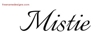 Mistie Calligraphic Name Tattoo Designs