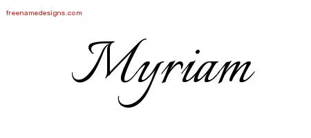 Myriam Calligraphic Name Tattoo Designs