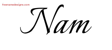 Nam Calligraphic Name Tattoo Designs