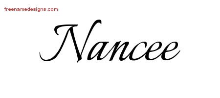 Nancee Calligraphic Name Tattoo Designs