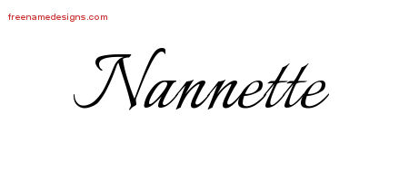 Nannette Calligraphic Name Tattoo Designs