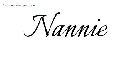 Calligraphic Name Tattoo Designs Nannie Download Free - Free Name Designs