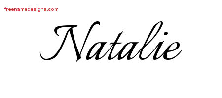 Natalie Calligraphic Name Tattoo Designs