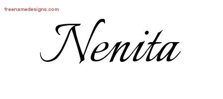 Nenita Calligraphic Name Tattoo Designs