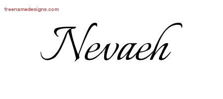 Nevaeh Calligraphic Name Tattoo Designs