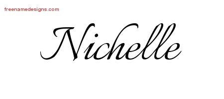 Nichelle Calligraphic Name Tattoo Designs