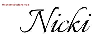 Nicki Calligraphic Name Tattoo Designs
