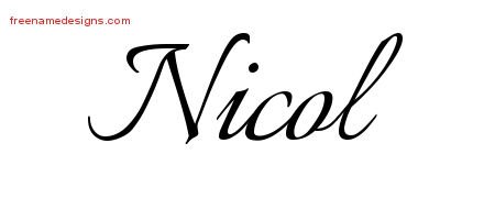 Nicol Calligraphic Name Tattoo Designs