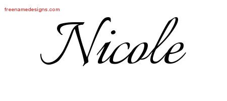 Nicole Calligraphic Name Tattoo Designs