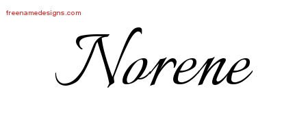 Norene Calligraphic Name Tattoo Designs