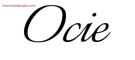 Ocie Calligraphic Name Tattoo Designs