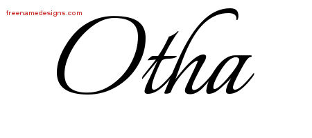 Otha Calligraphic Name Tattoo Designs