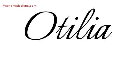 Otilia Calligraphic Name Tattoo Designs