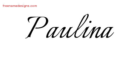 Calligraphic Name Tattoo Designs Paulina Download Free - Free Name Designs