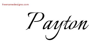 Payton Calligraphic Name Tattoo Designs