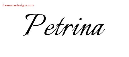 Petrina Calligraphic Name Tattoo Designs