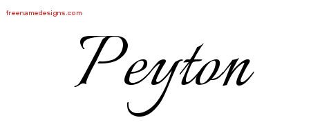 Peyton Calligraphic Name Tattoo Designs