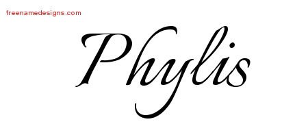Phylis Calligraphic Name Tattoo Designs