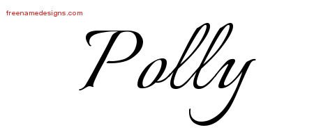 Polly Calligraphic Name Tattoo Designs