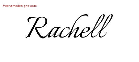 Rachell Calligraphic Name Tattoo Designs