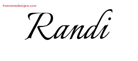 Randi Calligraphic Name Tattoo Designs