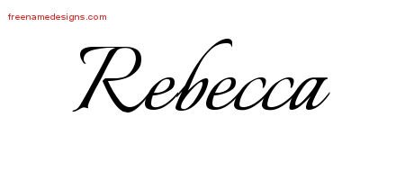 Rebecca Calligraphic Name Tattoo Designs