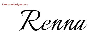 Renna Calligraphic Name Tattoo Designs
